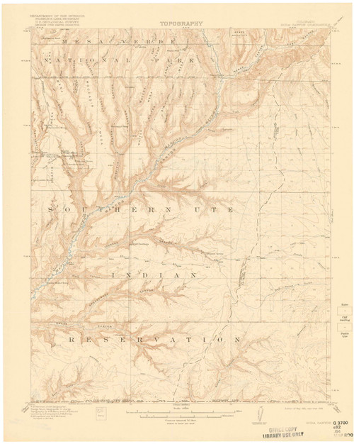 Soda Canyon, Colorado 1915 (1919) USGS Old Topo Map Reprint 15x15 CO Quad 402631
