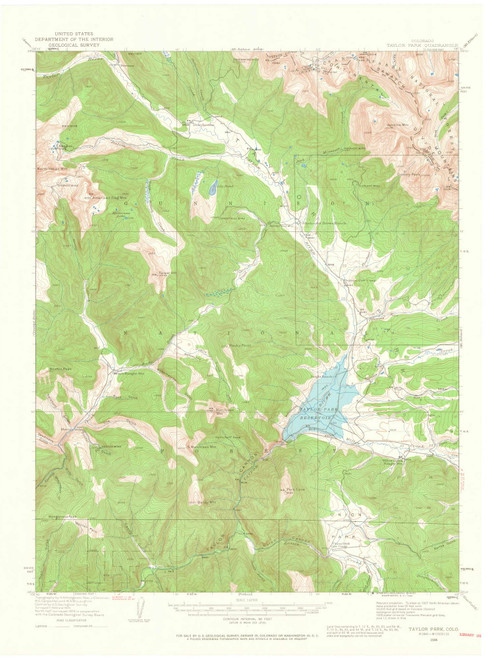 Taylor Park, Colorado 1934 (1964) USGS Old Topo Map Reprint 15x15 CO Quad 402561