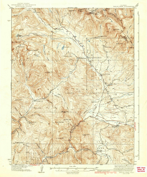 Taylor Park, Colorado 1937 (1937) USGS Old Topo Map Reprint 15x15 CO Quad 268293