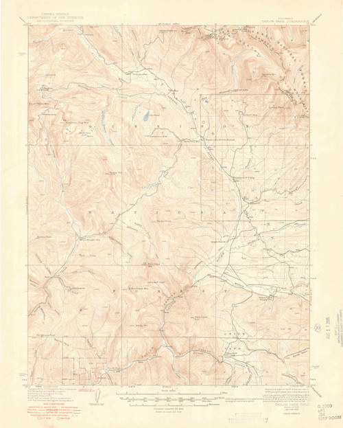 Taylor Park, Colorado 1937 (1949) USGS Old Topo Map Reprint 15x15 CO Quad 402563