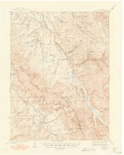 Ute Peak, Colorado 1937 (1948) USGS Old Topo Map Reprint 15x15 CO Quad 402575