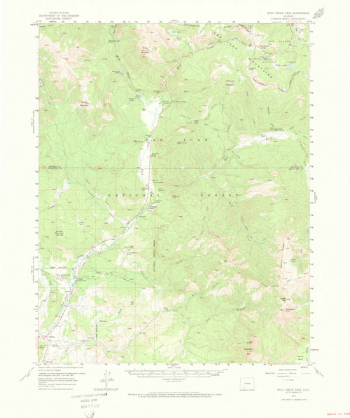 Wolf Creek Pass, Colorado 1957 (1973) USGS Old Topo Map Reprint 15x15 CO Quad 402581