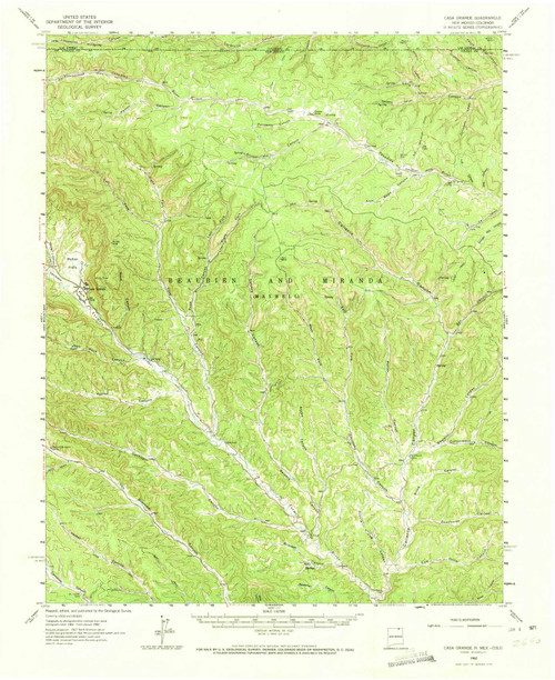 Casa Grande, New Mexico 1962 (1973) USGS Old Topo Map Reprint 15x15 CO Quad 190064