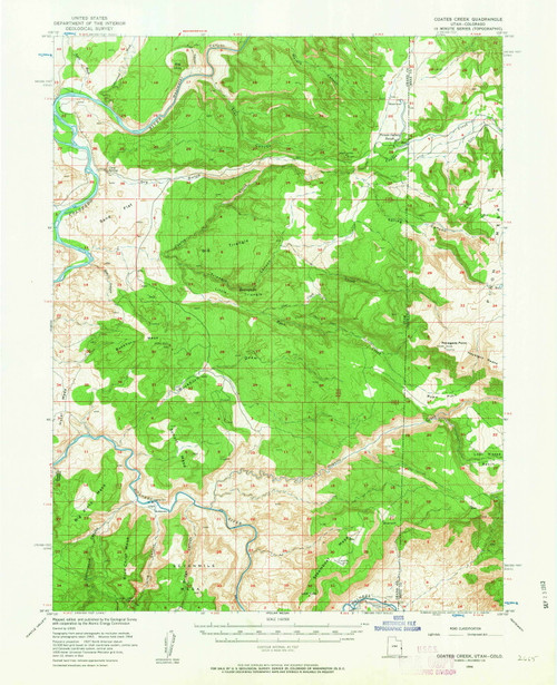 Coates Creek, Utah 1954 (1963) USGS Old Topo Map Reprint 15x15 CO Quad 248683