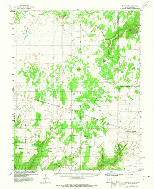 Eastland, Utah 1957 (1965) USGS Old Topo Map Reprint 15x15 CO Quad 249082