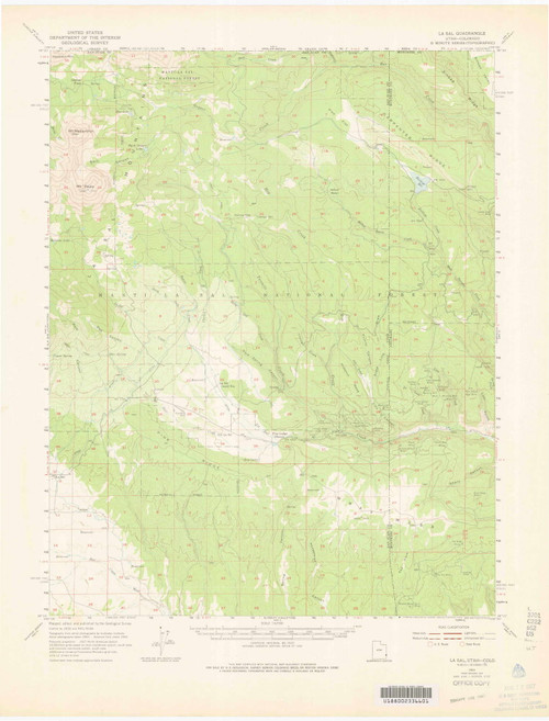 La Sal, Utah 1954 (1975) USGS Old Topo Map Reprint 15x15 CO Quad 402762