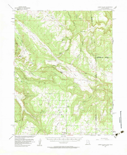 Lisbon Valley, Utah 1954 (1983) USGS Old Topo Map Reprint 15x15 CO Quad 250302