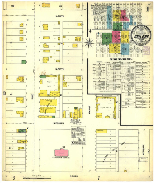 Abilene Texas 1902 - Fire Insurance Index - Old Map Reprint