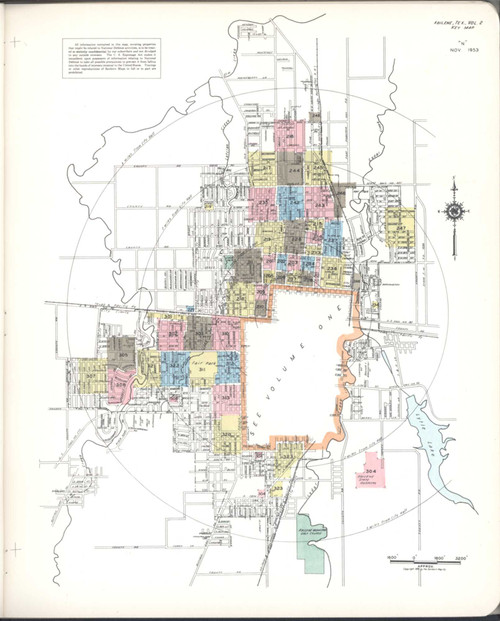 Abilene Texas 1954 V2 - Fire Insurance Index - Old Map Reprint