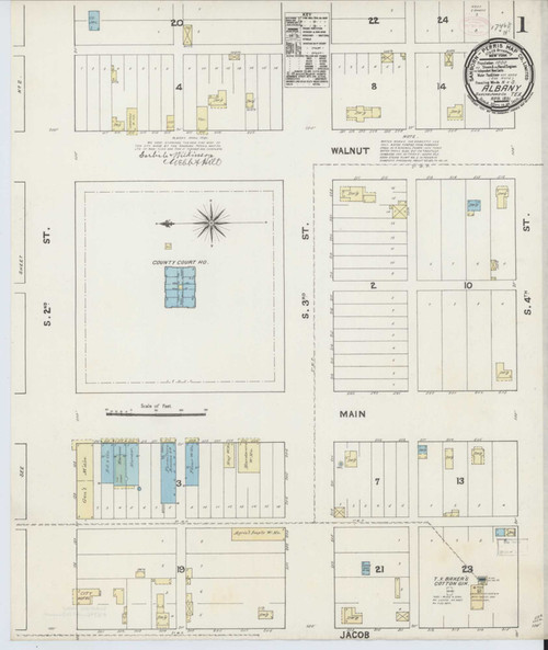 Albany Texas 1891 - Fire Insurance Index - Old Map Reprint