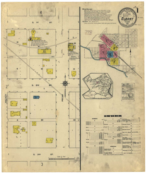 Albany Texas 1915 - Fire Insurance Index - Old Map Reprint