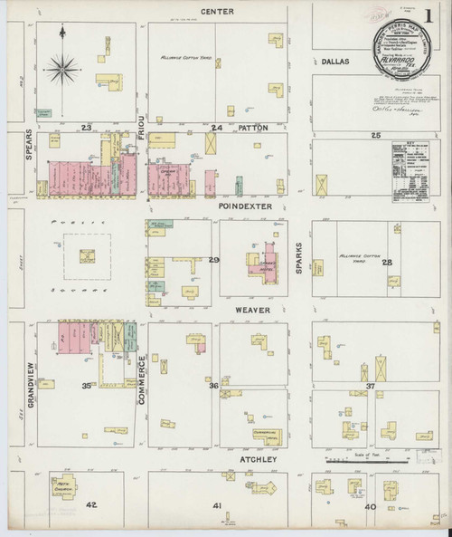 Alvarado Texas 1891 - Fire Insurance Index - Old Map Reprint