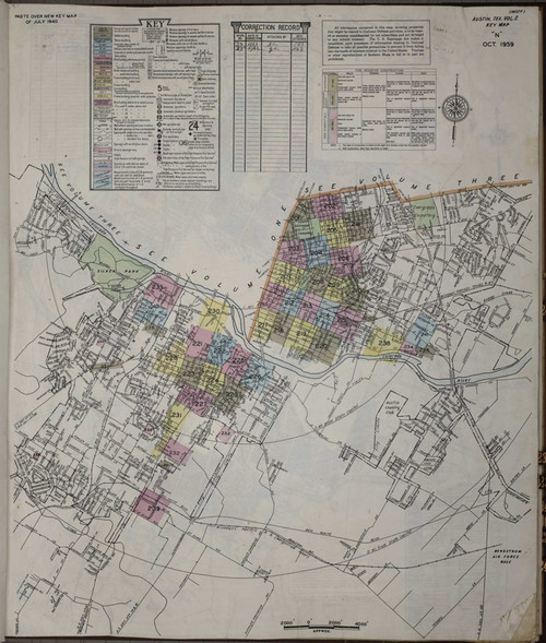 Austin Texas 1962 V2 - Fire Insurance Index - Old Map Reprint