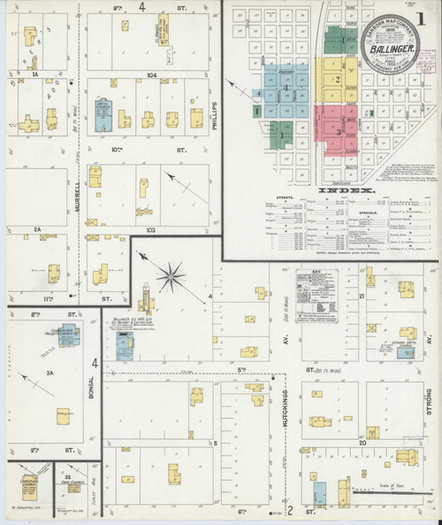 Ballinger Texas 1902 - Fire Insurance Index - Old Map Reprint