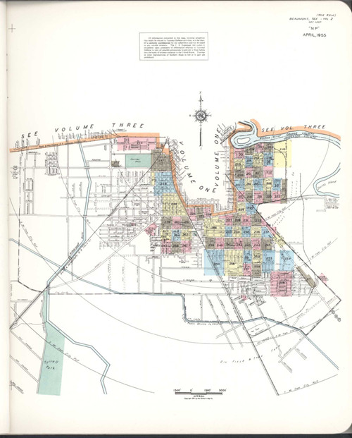Beaumont Texas 1955 V2 - Fire Insurance Index - Old Map Reprint