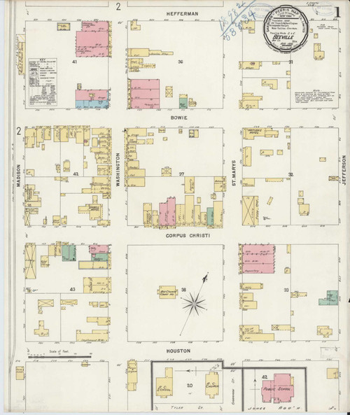 Beeville Texas 1898 - Fire Insurance Index - Old Map Reprint