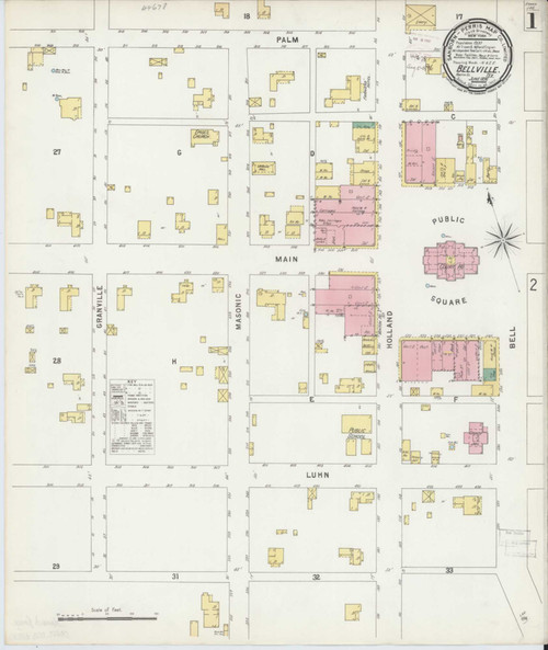 Bellville Texas 1896 - Fire Insurance Index - Old Map Reprint