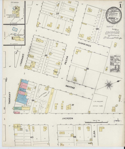 Bowie Texas 1891 - Fire Insurance Index - Old Map Reprint