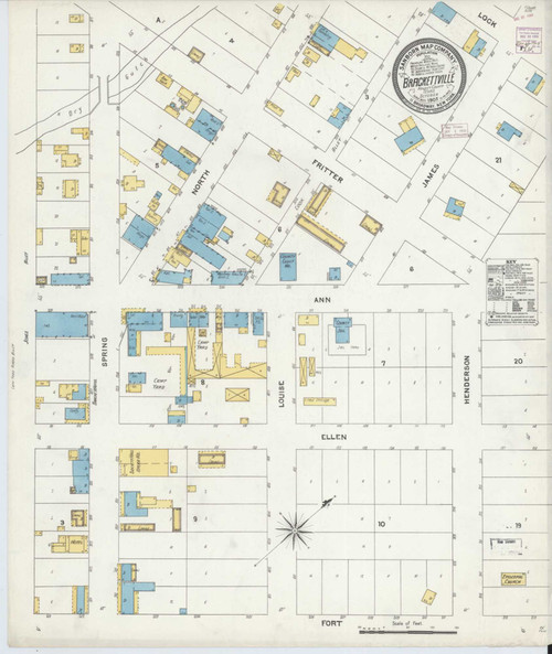 Brackettville Texas 1905 - Fire Insurance Index - Old Map Reprint
