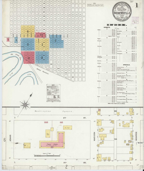 Brownsville Texas 1906 - Fire Insurance Index - Old Map Reprint