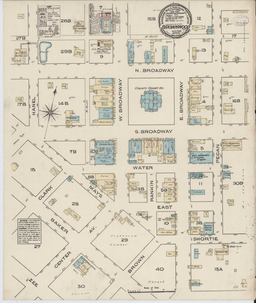 Brownwood Texas 1885 - Fire Insurance Index - Old Map Reprint