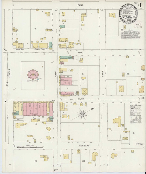 Caldwell Texas 1896 - Fire Insurance Index - Old Map Reprint