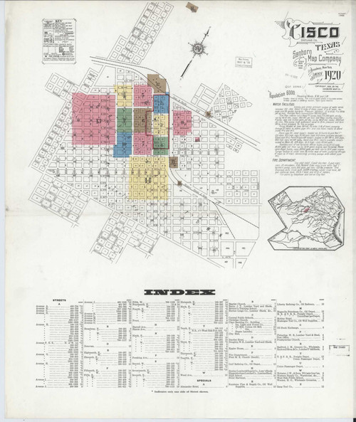 Cisco Texas 1920 - Fire Insurance Index - Old Map Reprint