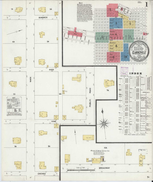 Clarksville Texas 1906 - Fire Insurance Index - Old Map Reprint