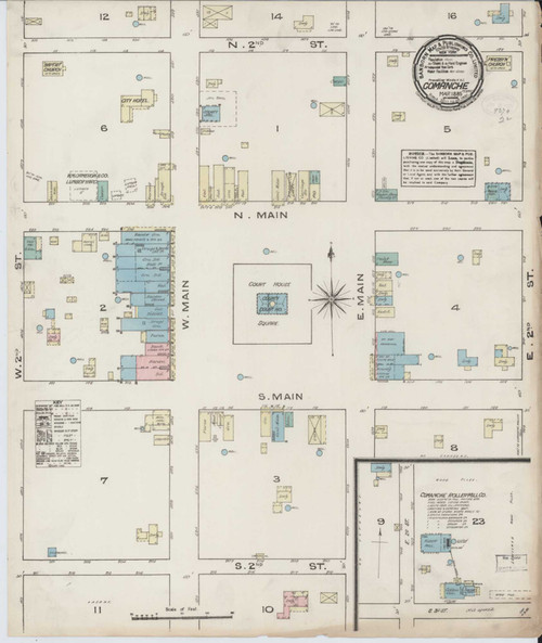 Comanche Texas 1885 - Fire Insurance Index - Old Map Reprint