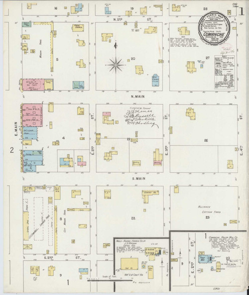 Comanche Texas 1896 - Fire Insurance Index - Old Map Reprint