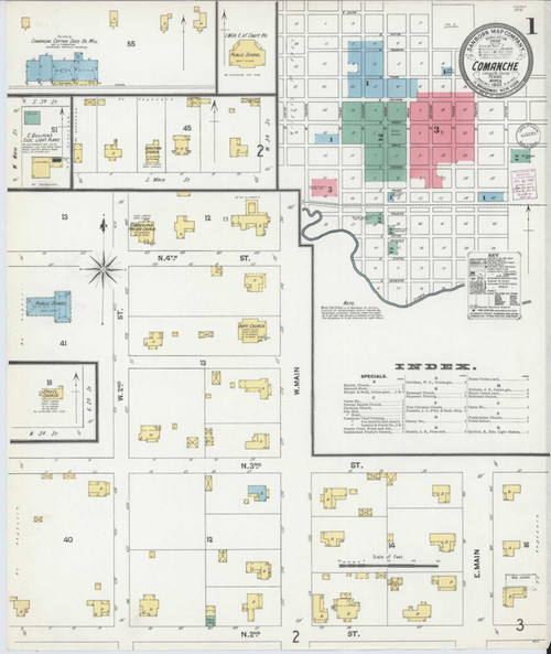 Comanche Texas 1902 - Fire Insurance Index - Old Map Reprint