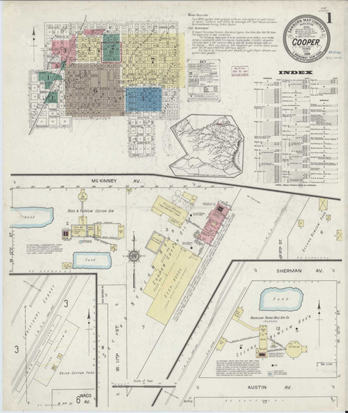Cooper Texas 1914 - Fire Insurance Index - Old Map Reprint