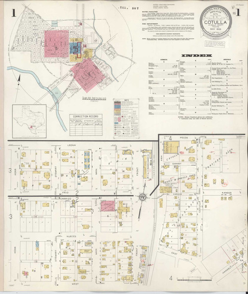 Cotulla Texas 1948 - Fire Insurance Index - Old Map Reprint