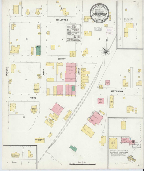Daingerfield Texas 1903 - Fire Insurance Index - Old Map Reprint