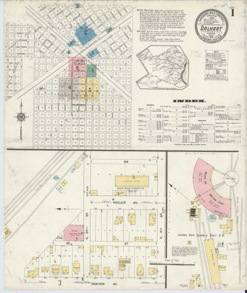 Dalhart Texas 1913 - Fire Insurance Index - Old Map Reprint