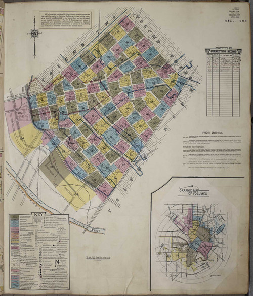 Dallas Texas 1950 V1 - Fire Insurance Index - Old Map Reprint