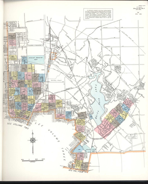 Dallas Texas 1952 V6 - Fire Insurance Index - Old Map Reprint