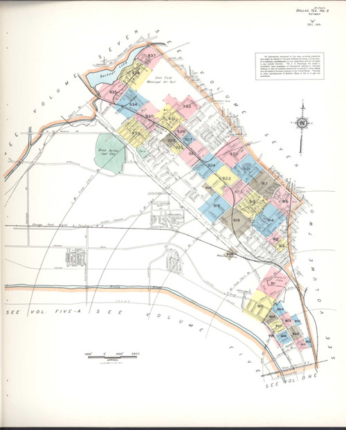 Dallas Texas 1952 V9 - Fire Insurance Index - Old Map Reprint