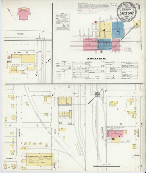 Eagle Lake Texas 1912 - Fire Insurance Index - Old Map Reprint