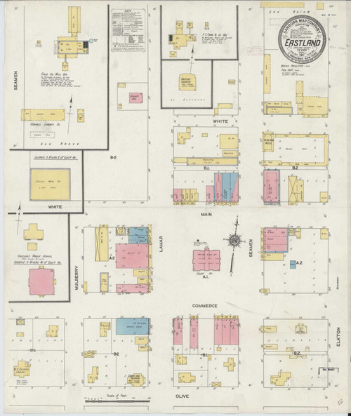 Eastland Texas 1911 - Fire Insurance Index - Old Map Reprint