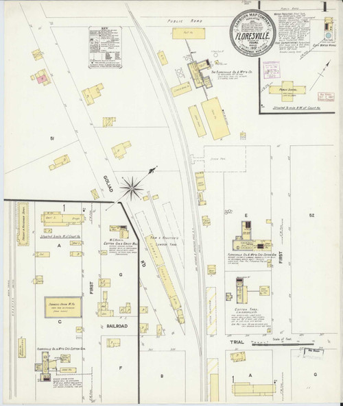 Floresville Texas 1907 - Fire Insurance Index - Old Map Reprint