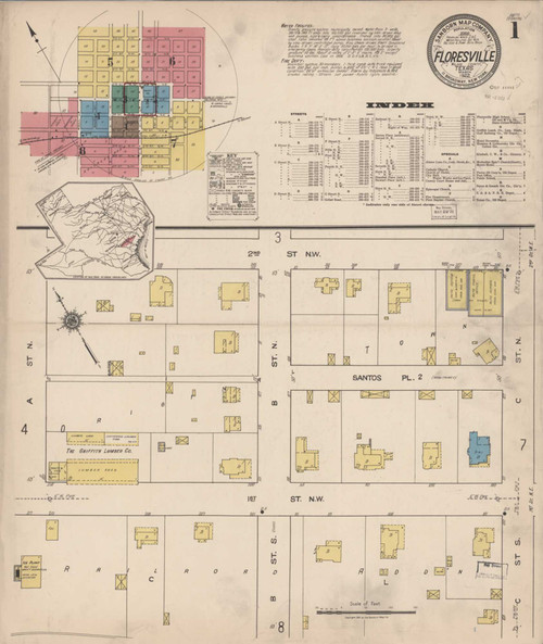 Floresville Texas 1922 - Fire Insurance Index - Old Map Reprint