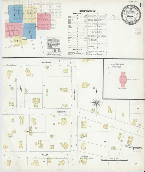 Forney Texas 1906 - Fire Insurance Index - Old Map Reprint