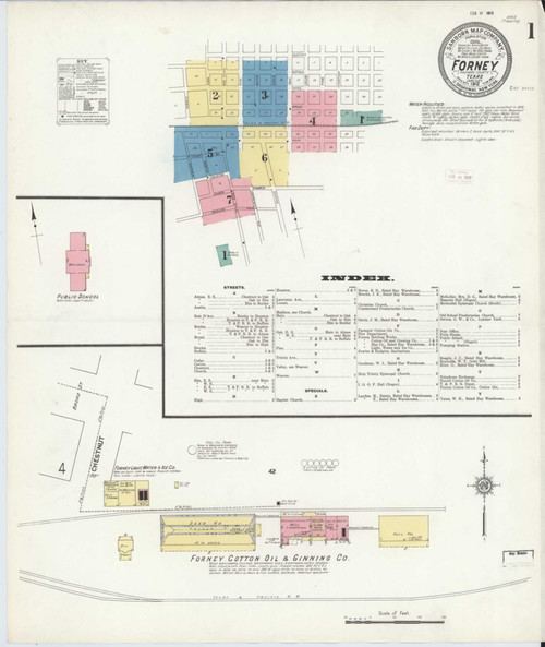 Forney Texas 1912 - Fire Insurance Index - Old Map Reprint