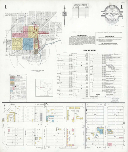 Fort Stockton Texas 1946 - Fire Insurance Index - Old Map Reprint