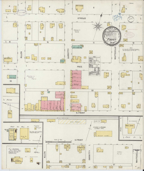 Frost Texas 1898 - Fire Insurance Index - Old Map Reprint