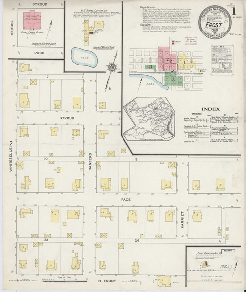Frost Texas 1915 - Fire Insurance Index - Old Map Reprint
