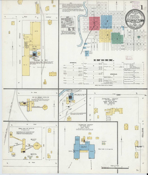 Georgetown Texas 1905 - Fire Insurance Index - Old Map Reprint