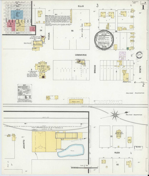 Groesbeck Texas 1901 - Fire Insurance Index - Old Map Reprint