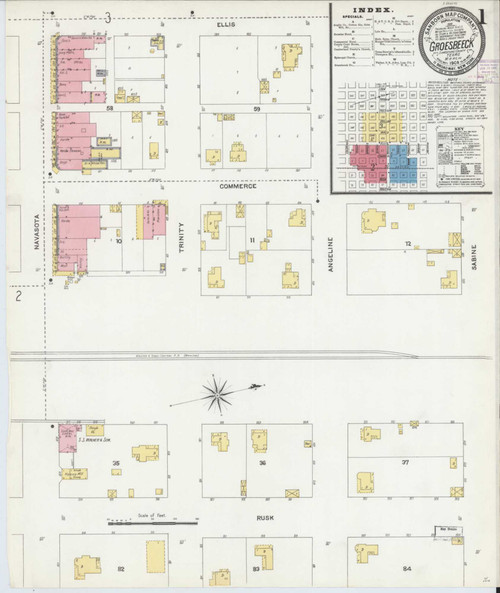 Groesbeck Texas 1906 - Fire Insurance Index - Old Map Reprint